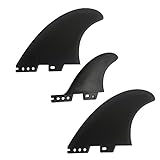 UP100® MR Twin Fins + Trailer Surfboard Fiberglas kompatibel für FCS & FCS II Double Tab Surf Boards Shortboard (FCS 2), Schwarz, Fiberglas und Nylon