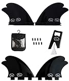 Fiberglass Reinforced Polymer Surfboard Fins - Quad (4 Fins) FCS or Futures Sizes, with Fin Bag, Screws, Wax Comb and Fin Key …