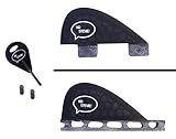 Ho Stevie! Stabilizer Surfboard Fin (Center/5th Fin) FCS or Futures Sizes + Fin Key and Screws (Black, FCS)